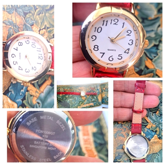 Red leather ladies watch - Picture 1 of 7